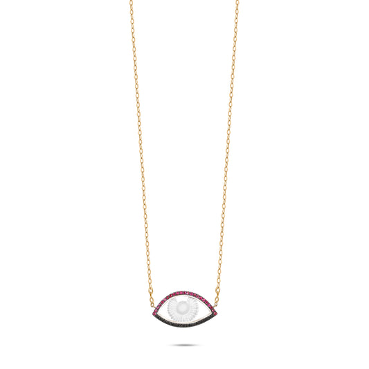 Red Shimmer Iris Necklace